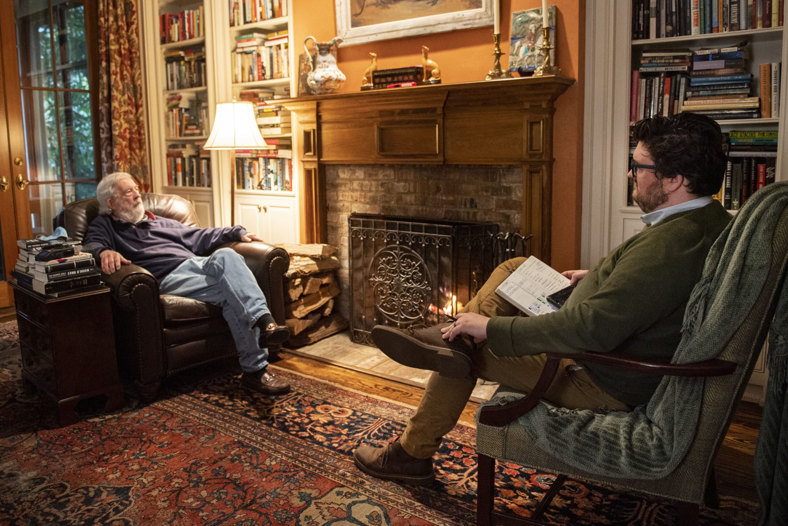 Curtis Wilkie talks to me about the craft of storytelling in his Oxford, Mississippi home. Courtesy of Logan Kirkland.
